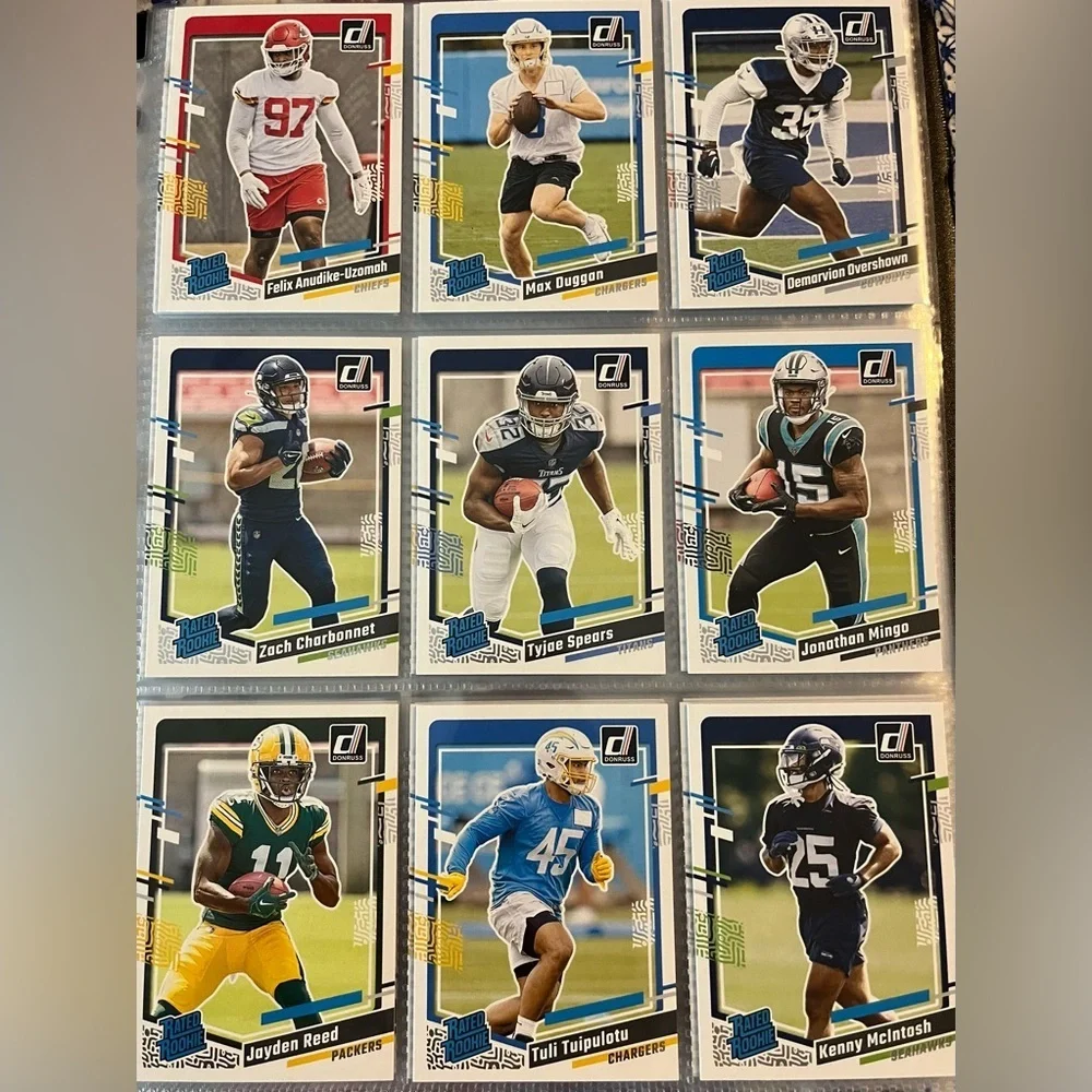 ⭐️ 🏈 2023 Rookie Cards Panini Donruss Football Cards -Over 95 Rated Rookies #B2